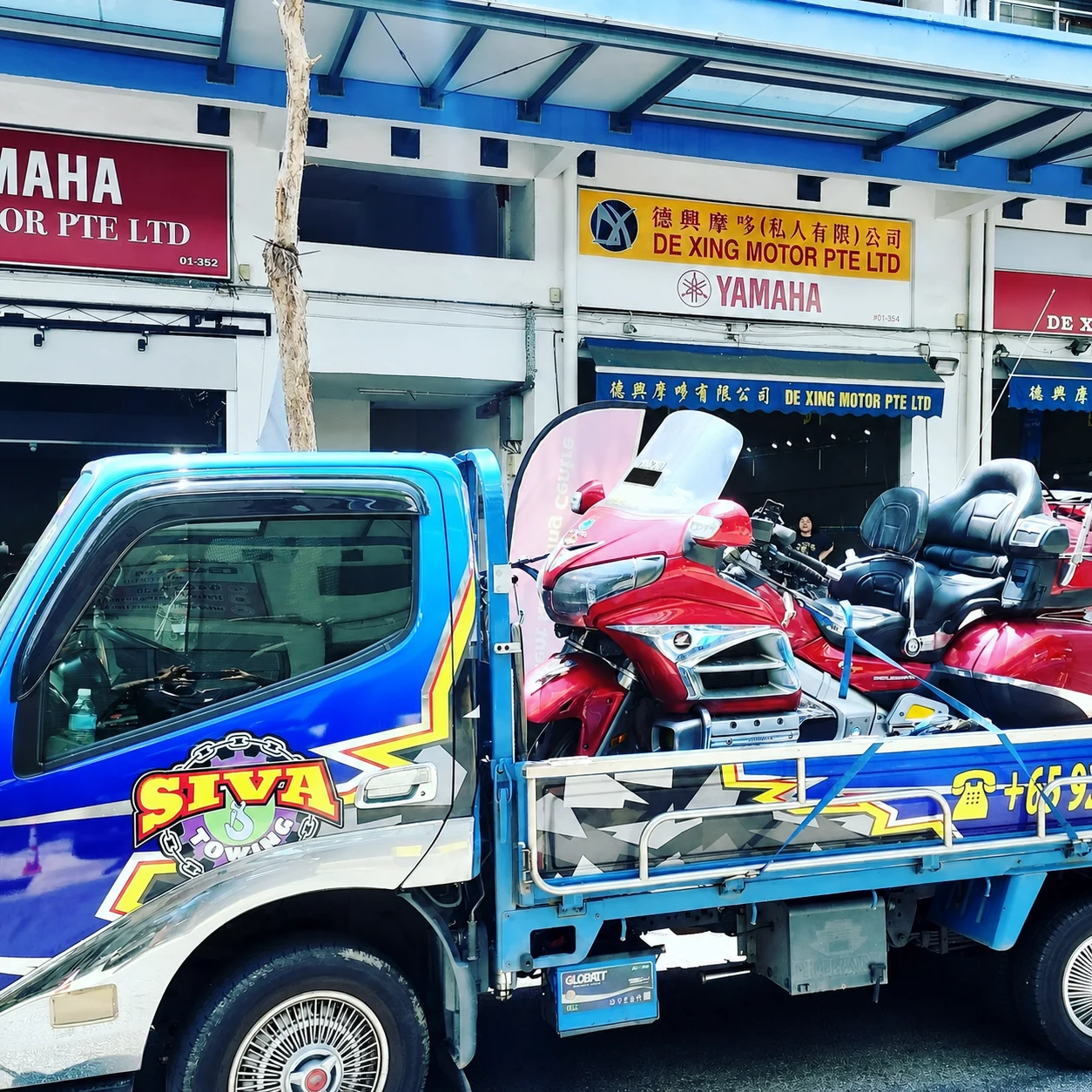 Motorcycles loaded on a Siva Towing lorry for planned transport